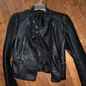 Zara Basic Biker Leather Jacket